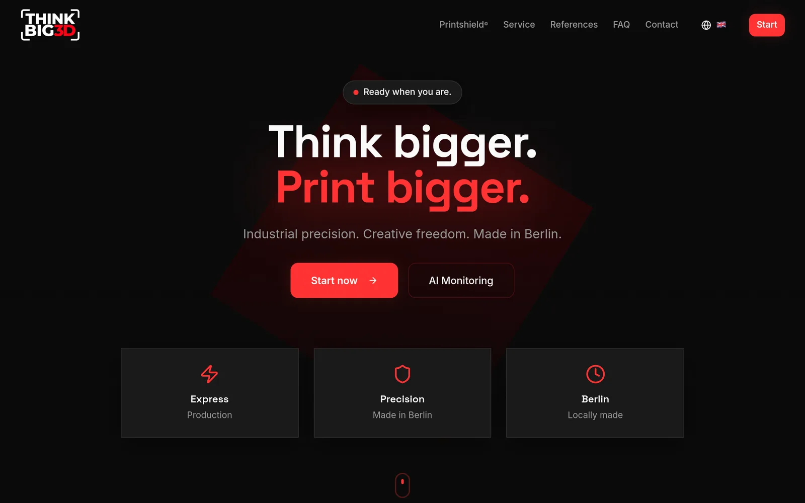 ThinkBig3D website screenshot
